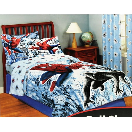 spiderman 3 light blue colored kids sheet set full