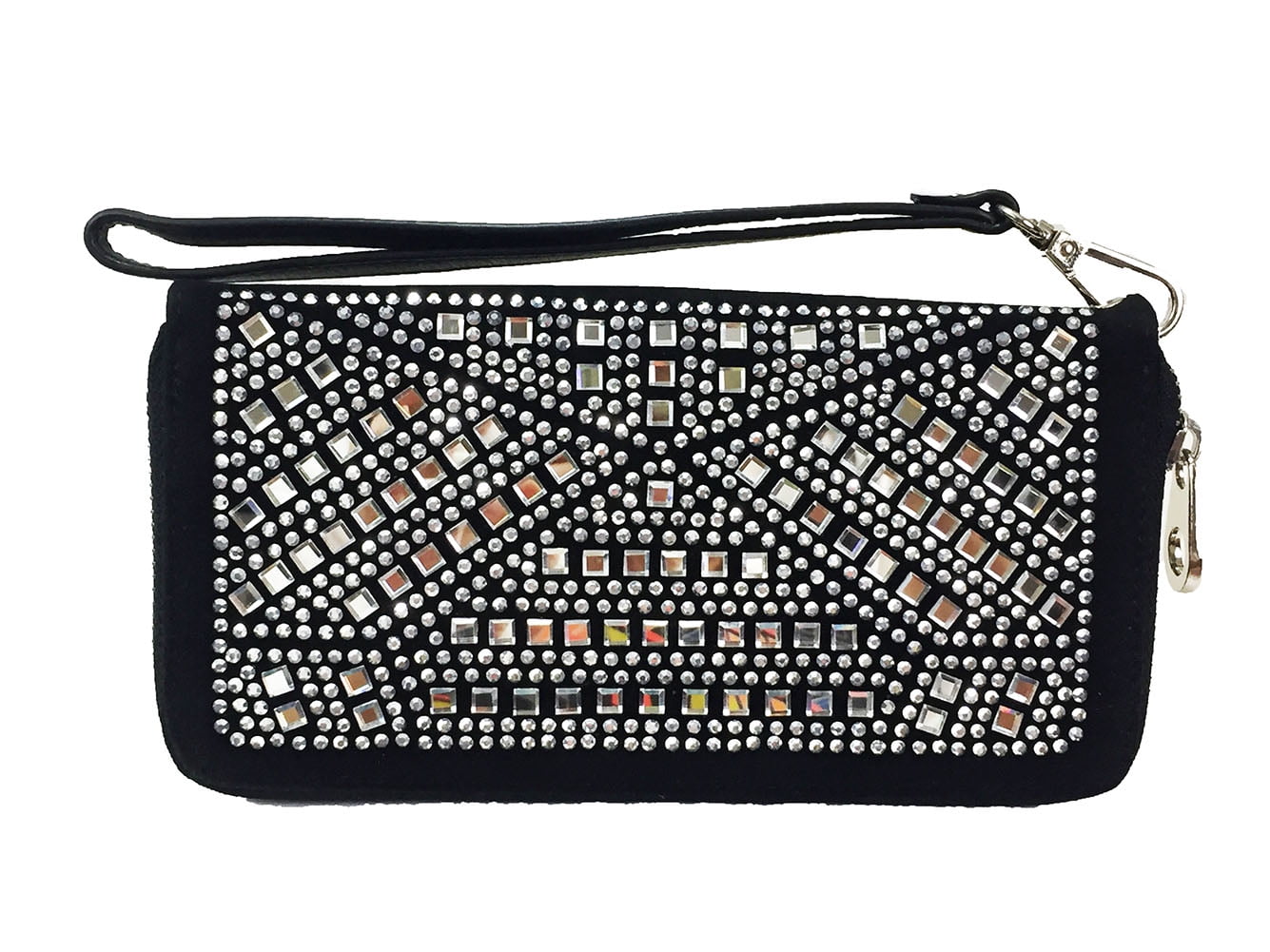 Gem Fold Over Snake skin Handbag Two Straps Silver Black Gold Party Bling