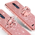 thumbnail image 4 of Compatible for LG Stylo 5 Case, LG Stylo 5 Plus Case, LG Q Stylus Case, SOGA Glitter Diamond Rhinestone TPU Phone Cover with Ring Stand and Lanyard Girls Women Cover (Rose Gold), 4 of 5