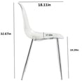 thumbnail image 6 of Modern Minimalist Transparent Dining Chair Set of 6, Silver Metal Leg Armless Crystal Chairs for Kitchen, Dining Room, Nordic Makeup Stool, 6 of 10