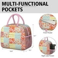 thumbnail image 6 of Lunch Bag Lunch Box for Women Reusable Insulated Lunch Cooler Bags,Large Capacity for Work Travel Picnic,Water-Resistant Pioneer Colorful Floral Lunch Tote Bag Gifts for Woman Mom Pink, 6 of 6