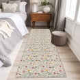 thumbnail image 4 of 2'x6' Rug Runners for Hallways Kitchen, Pink Yellow Flower Non Slip Entryway Beside Floor Carpet Runner, Spring Floral Summer Botanical Beige Washable Laundry Room Bedroom Throw Rugs Mat, 4 of 8
