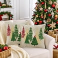thumbnail image 2 of Christmas Pillow Covers 16 x 16 Inch Set of 2 Gold Green Colorful Christmas Trees Throw Pillow Covers Xmas Winter Holiday Decorative Pillow Covers Cushion Cases Decoration for Sofa Couch Gray, 2 of 6