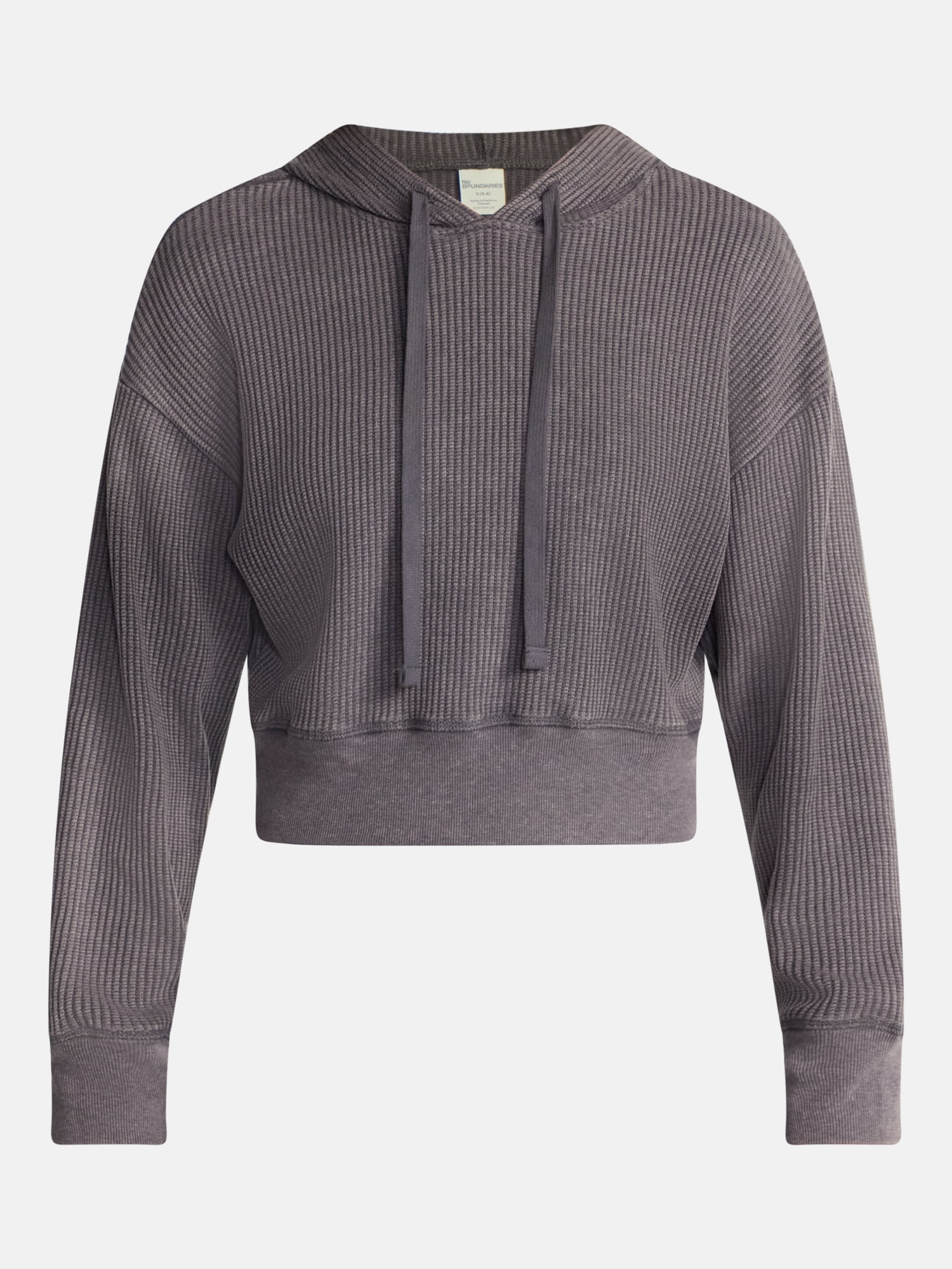 No Boundaries Waffle Knit Hoodie, Women's XXS-XXL