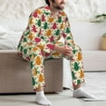 thumbnail image 7 of Fuzoiu Colorful Frogs Print Men's Long-Sleeved Pajama,Lounge Button Down Nightwear,Mens Notch Collar Pajama Set -Medium, 7 of 7