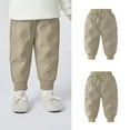 thumbnail image 2 of Byoo Toddler Boys Down Pants Cozy Solid Color Padded Elastic Waist Puffer Joggers Outdoor Winter Soft Casual Trousers, 2 of 4
