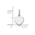thumbnail image 2 of White Sterling Silver Charm Pendant 13 mm 9 Rh-Plt Engraveable Heart Polished Front Satin Back Disc, 2 of 2