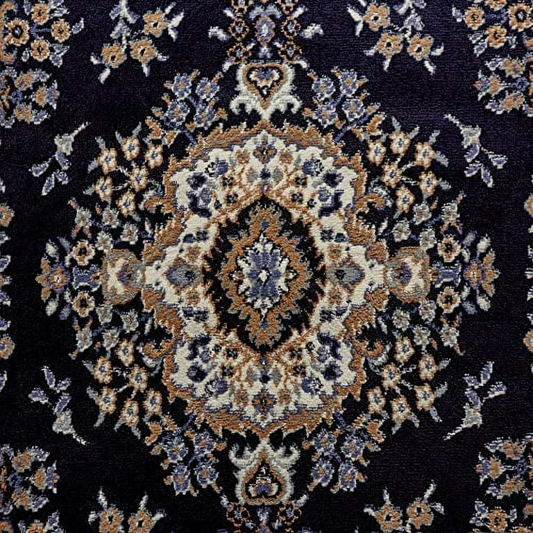 Home Dynamix Premium Sakarya Traditional Medallion Area Rug, Navy