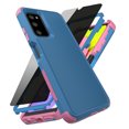 thumbnail image 1 of Xhy Samsung Galaxy A03S Case with Privacy Screen Protector Military Grade Full Body Protection 3 in 1 Shock Drop Resistant Rugged Rubber TPU Durable Detachable for Galaxy A03S Phone - Navy Pink, 1 of 10