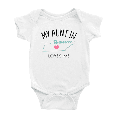 

My Aunt In Tennessee Loves Me Baby Short Sleeve Romper Bodysuits 3-6 Months