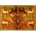 thumbnail image 1 of Ahgly Company Machine Washable Indoor Rectangle Animal Yellow Traditional Area Rugs, 2' x 3', 1 of 4