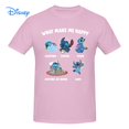 thumbnail image 1 of What Makes Me Happy Disney Stitch T shirt Harajuku Short Sleeve T-shirt 100% Cotton Graphics Tshirt Brands Tee TopM Gao Jinjia LED, 1 of 2
