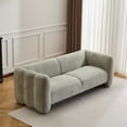 thumbnail image 2 of LifeSky 83\" Wave Sofa for Apartments: 900lb Capacity 3-Seater - Compact Boucle Fabric Sofa for Small Living Rooms & Bedrooms - Light Green Modern Curved Design, 2 of 11