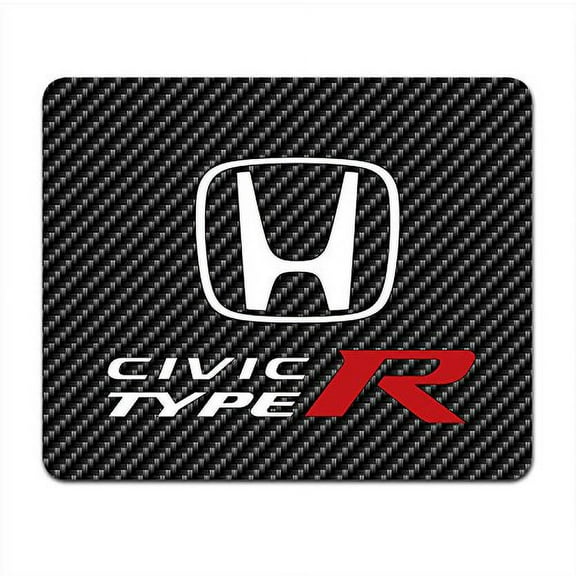 Honda Civic Type-R Black Carbon Fiber Texture Graphic PC Mouse Pad for Gaming and Office