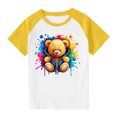 thumbnail image 1 of RXIRUCGD 2025 Vêtements d'Été pour Enfants Tout-Petits Garçons Filles Mode Mignon Col Rond Imprimé Manches Courtes Haut, 1 of 7