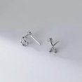 thumbnail image 4 of K-KED Solid 925 Sterling Silver Cross Shape Stud Earrings-Gold, 4 of 6