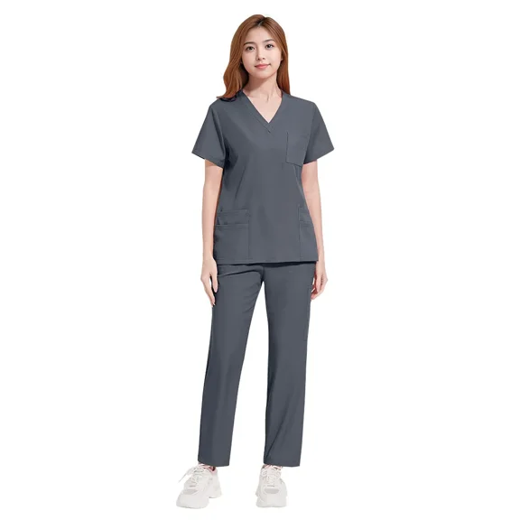 Unisex Comfortable Loose Fit Washable Hand Scrubbing Clothing, Surgical Room Doctor Nurse Workwear Set Fast Dry Nurse Uniform