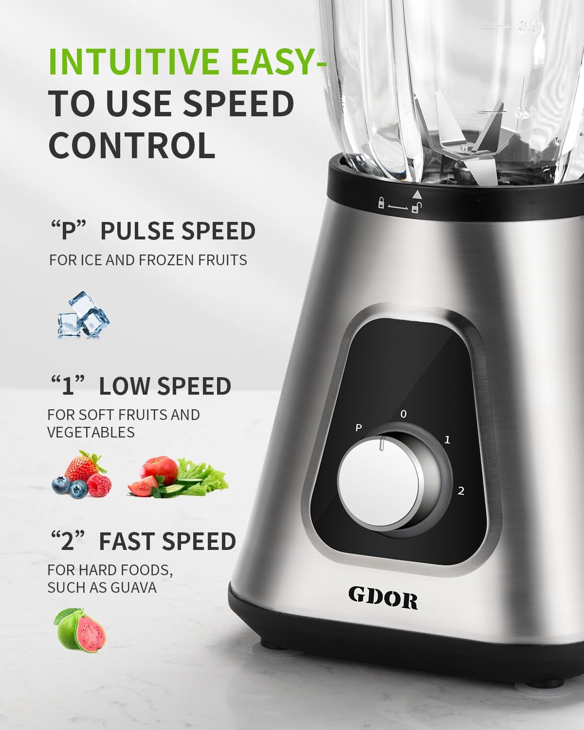1200W Blender for Smoothies and Shakes, 52 Oz Countop Blender & 22 Oz Personal Blender Combo, 6-leaf Blade, 3 Adjustable Speed for Juices, Frozen Fruit Drinks, Sauces, Self-Cleaning