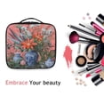 thumbnail image 6 of FORMRS Travel Makeup Bag Large Capacity Train Case Cosmetic Organizer with Adjustable Dividers, Orange Vibrant Flowers, 6 of 8