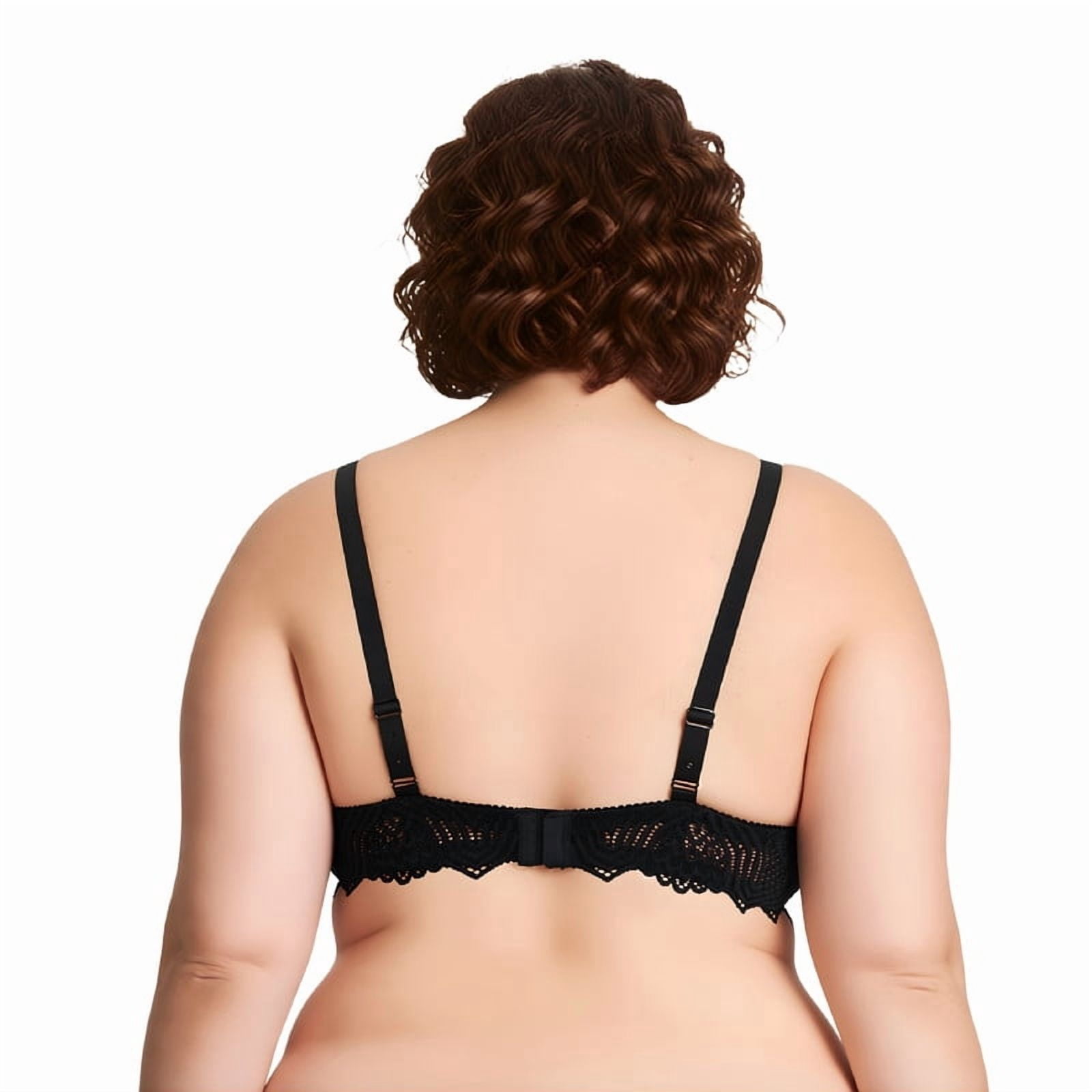 Curve Muse Women's Plus Size Push Up Add 1 Cup Underwire Perfect Shape Lace Bras-2PK-BLACK,LAVENDER-42B