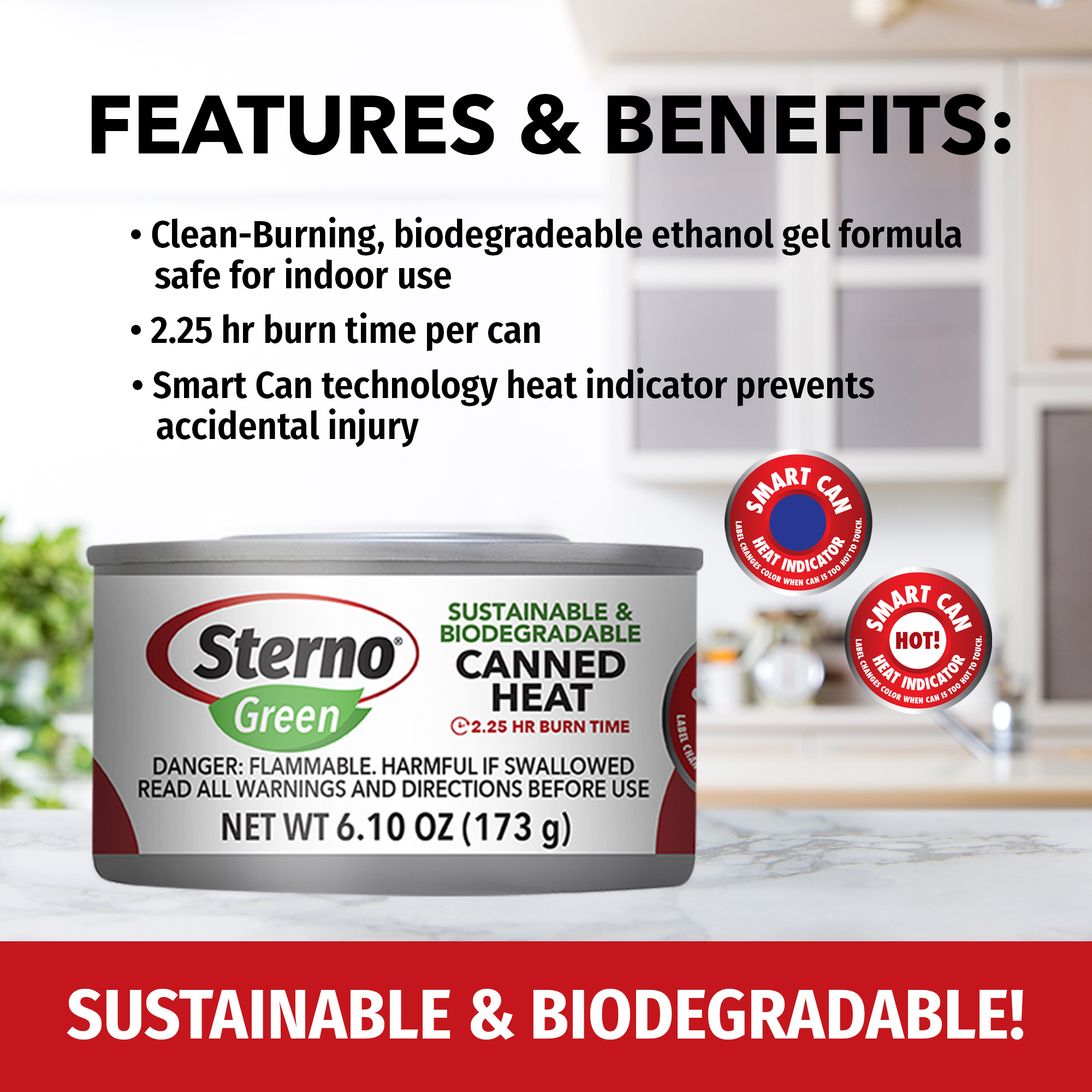 Sterno 2.25 Hour Canned Heat Ethanol Gel Chafing Fuel, USDA Certified Bio-Based, 6.1oz - image 2 of 8