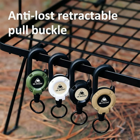 Ohmyroo 3-In-1 Retractable Carabiner Keychain Multi-Functional Clip for Daily Carry