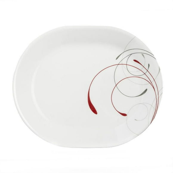 Corelle Splendor 12.25" Glass Serving Platter, 12.25" Oval Serving Platter