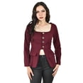 thumbnail image 1 of Blusa con botones metalicos Roman Fashion /Juvenil, 1912 (Vino) vino G, 1 of 5
