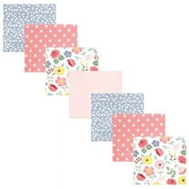 Hudson Baby Infant Girl Cotton Rich Flannel Receiving Blankets Bundle, Modern Botanical, One Size