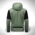 thumbnail image 5 of Hooded Jackets for Men Plus Size Waterproof Long Sleeve Zipper Outdoor Raincoat Windbreaker with Pockets, 5 of 10
