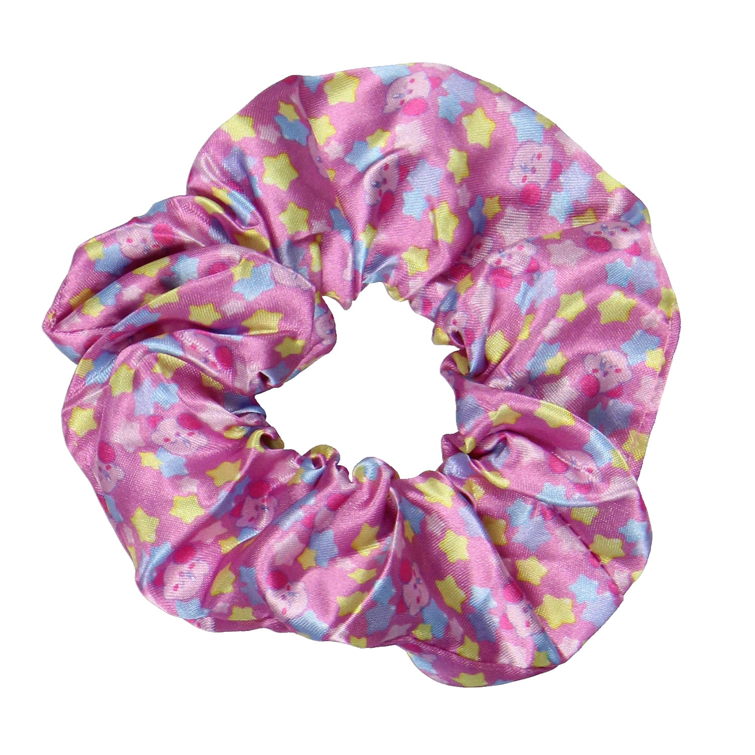 Kirby Video Game 3D Character Scrunchie Set Hair Ties Hair Accessories For All Hair Types 3 Piece Set | Pain-Free Removal For Braids Ponytails
