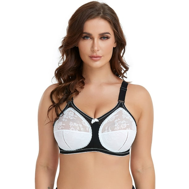 Women's Plus Size Minimizer Sleep Unlined Full Coverage Lace Wirefree