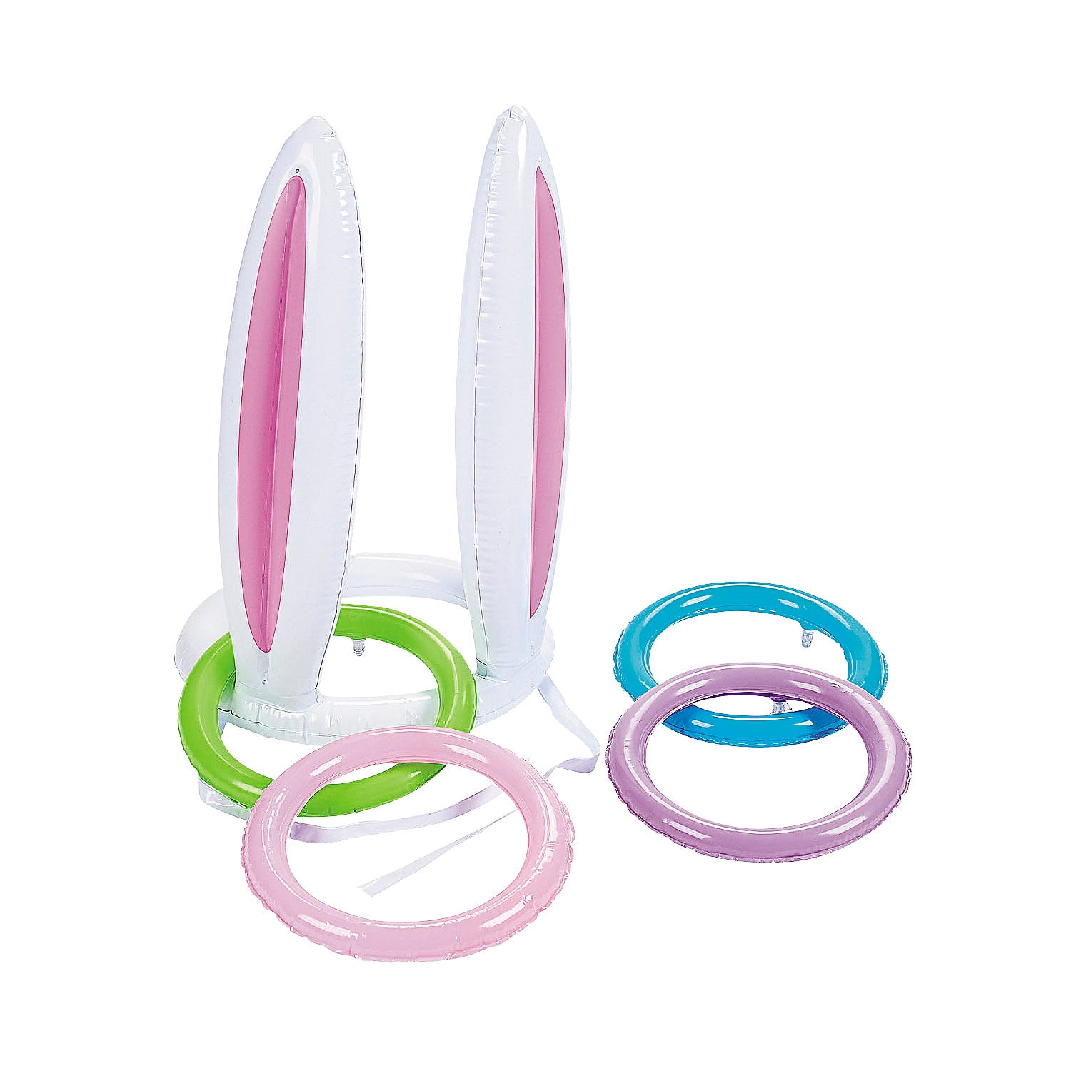 Easter Basket Stuffers 3pcs Inflatable Bunny Ear and 15pcs Rings and 1pc Inflator for Kids Family Decorations Easter Party Supplies Satkago Easter Bunny Ears Ring Toss 