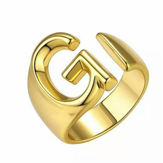 CUITING Fashion Adjustable Initial Alphabet Letter A-Z Ring Finger Rings Women Jewellery-Silver C