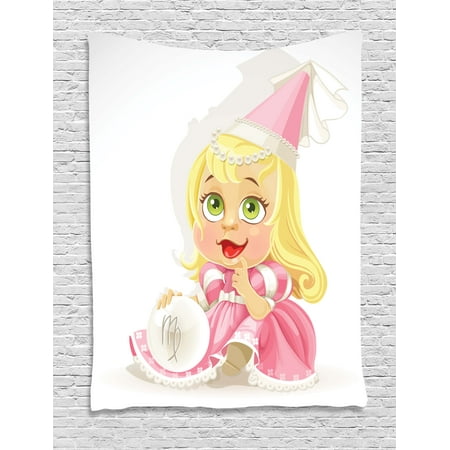 Kids Hanging (Zodiac Virgo Tapestry, Cute Princess Baby with Pink Clothes Yellow Hair and Green Eyes Girls Kids, Wall Hanging for Bedroom Living Room Dorm Decor, 60W X 80L Inches, Multicolor, by)