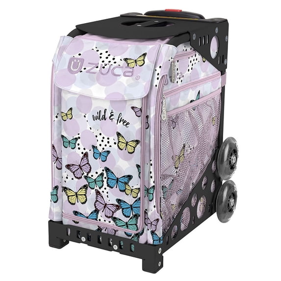 Zuca 18" Sport Bag - Wild & Free with 2 Small Utility Pouch and Non-Flashing Wheels (Black Frame)