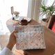 thumbnail image 5 of Bolsa de maquillaje Sminra, organizador acolchado de algodón con estampado floral, azul, 5 of 9