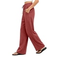 thumbnail image 6 of Kezqiaxn Summer Pants for Women Stretchy Elastic Waist Drawstring Loose Casual Trousers with Pockets Fashion Clothing, 6 of 6