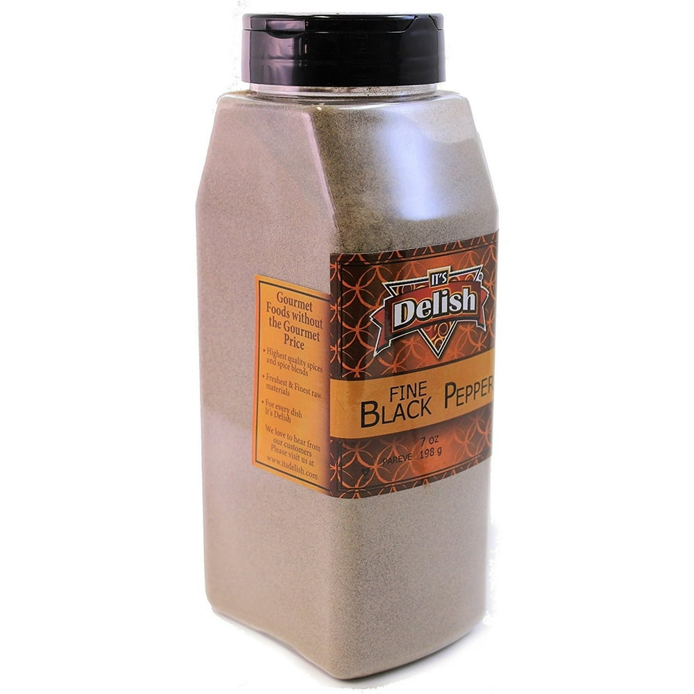 Black Pepper by Its Delish 23 Oz. Fine ground, Large Jar