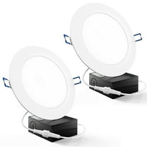 Sunco Recessed Lighting 6 Inch LED, Canless Ceiling Lights Slim with Junction Box, 850 LM, 14W (100W Equivalent), 5000K Daylight, Dimmable, Wafer Thin, 50000 Lifetime Hours ETL 2 Pack