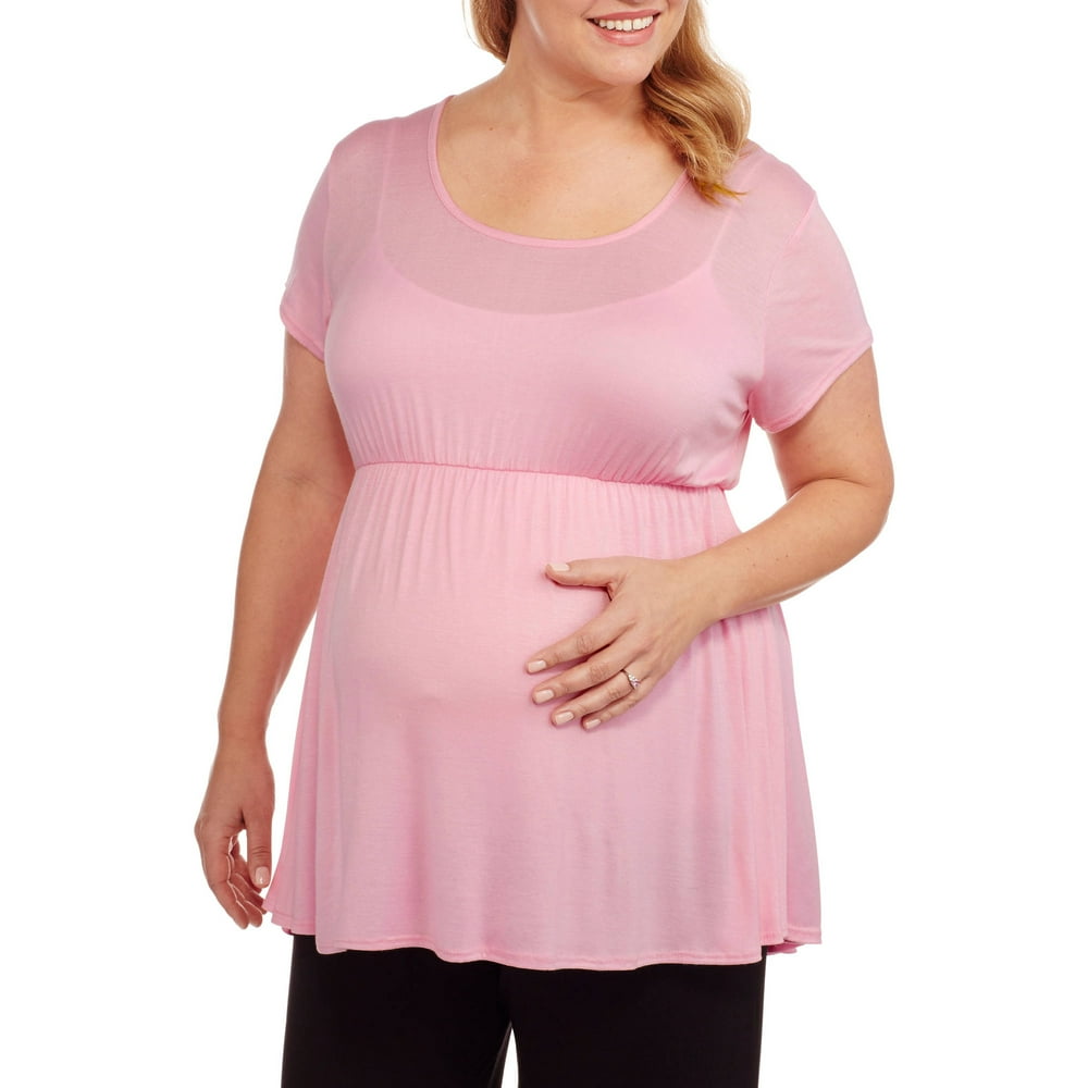 In Due Time Maternity PlusSize Short Sleeve Babydoll Top Walmart