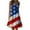 F, variant on Dresses For Women 2024 Women's Summer Casual Flag Print Sleevless Round Neck Dress Beach Dresses For Women