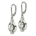thumbnail image 3 of Grey Titanium Earring Drop & Dangle Women'S Cubic Zirconia CZ Round 35 mm 14, 3 of 4