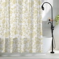 thumbnail image 2 of Yellow Pastoral Flower Fabric Shower Curtain Farmhouse Floral Washable Shower Curtains for Bathroom, Waterproof Bath Curtain with Hooks Home Decor 72x72in, 2 of 8