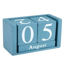 Kitandove Home Calendar Blue Wooden For Decoration In Office 1Pcs 3.7X2.2In