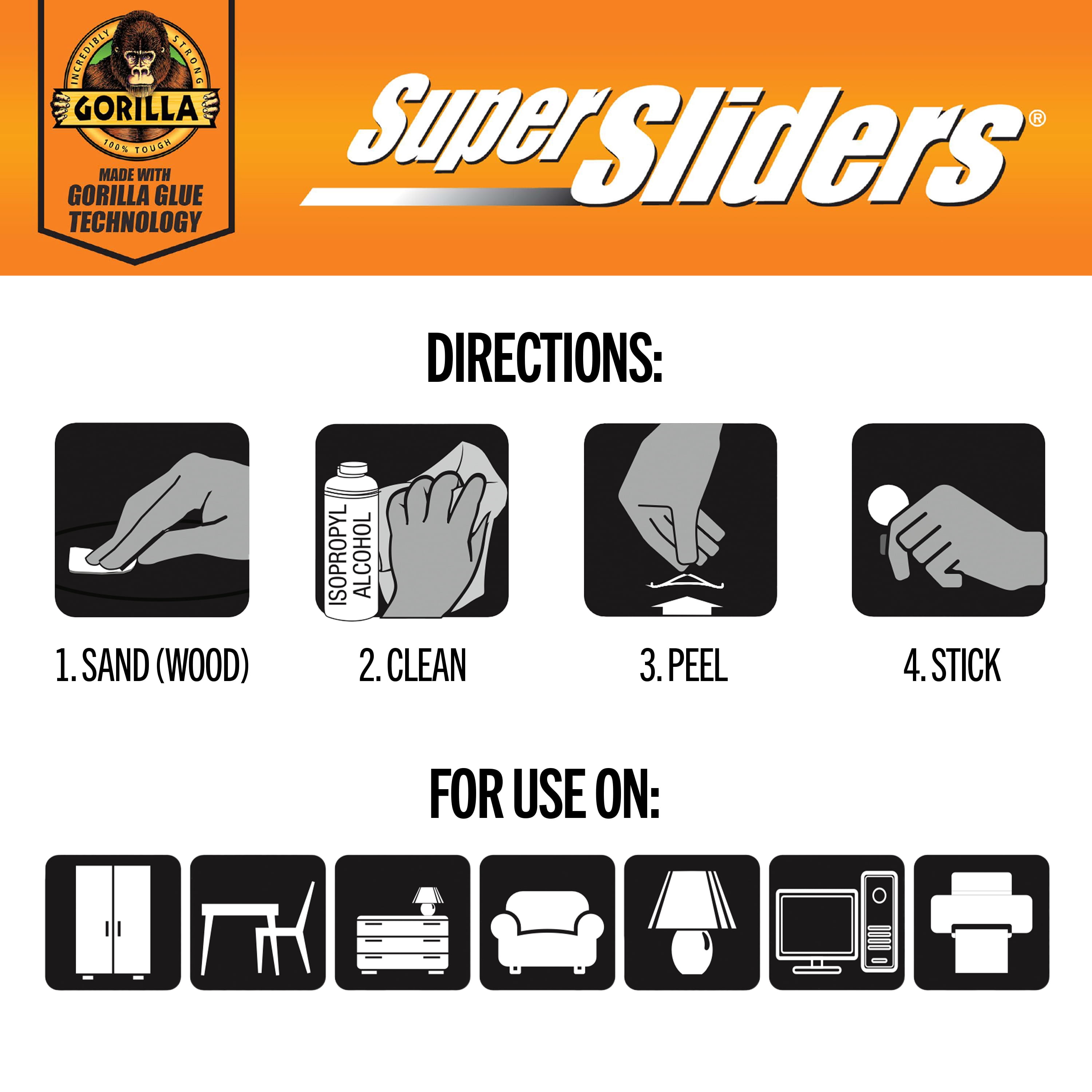 SSGG Brown Assorted Felt Pads with Gorilla Glue Technology, 134 Count