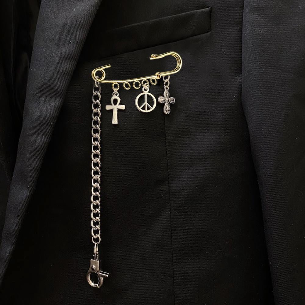 S SERENABLE 3x 10 Pins Brooch Safety Accessories Pin with Rings Can Arrange in Groups Pendants DIY Brooch Jewelry