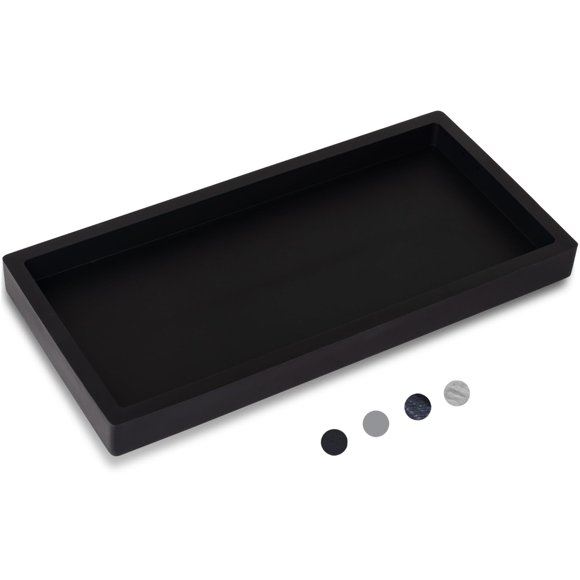 Bandeja de tocador de silicona Heagoale de Bathroom Trays, color negro