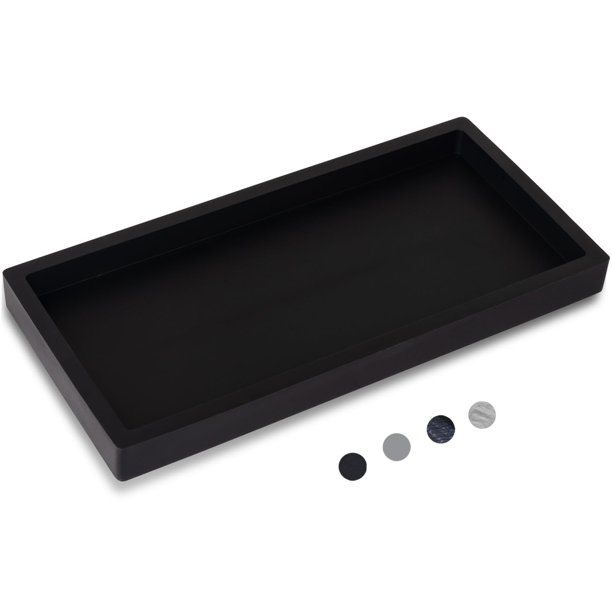 Bandeja de tocador de silicona Heagoale de Bathroom Trays, color negro