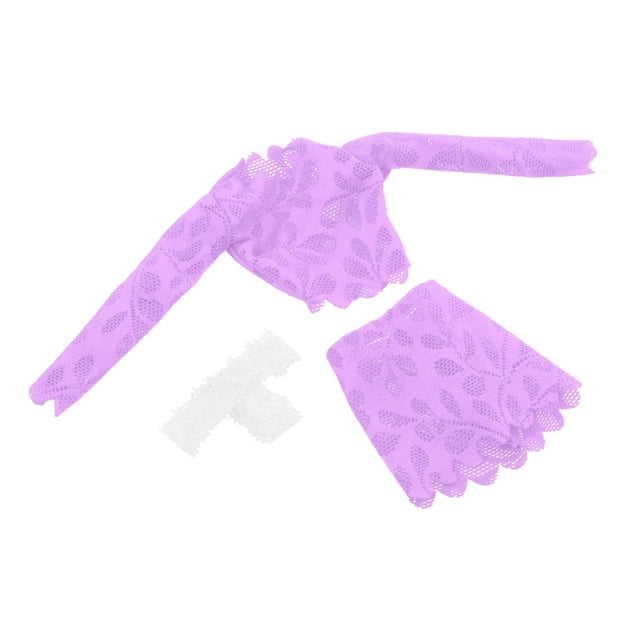 de abrazadera de 3x 1/6 de tapa y cadera, ropa de muñeca hecha a mano, prenda de ropa en miniatura para figuras de 12 pulgadas. Vestido corporal Violeta